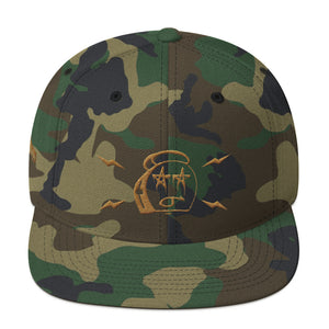 Gold Logo Camo Snapback Hat